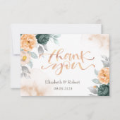 Waterverf Groene Rozen Hartelijk dank Bedankkaart (Voorkant)