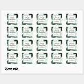 Waterverf groene ruit Kerstmis Naam  Vierkante Sticker (Vel)