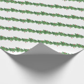 Waterverf groene slinger met bessen kerst cadeaupapier (Hoek)