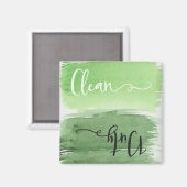 Waterverf Groene Stijlvolle Clean Dirty Vaatwasser Magneet (Voorkant / Achterkant)