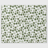 Waterverf Groene Stippen Moderne Kerst Cadeaupapier (Vlak)