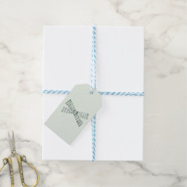 Waterverf Groene Streep Bow Gift Labels Cadeaulabel