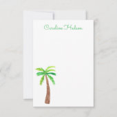 Waterverf groene strepen palmbomen bedankkaart (Voorkant)
