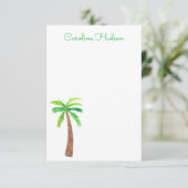Waterverf groene strepen palmbomen bedankkaart (Staand voorkant)