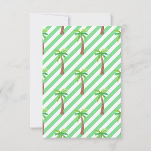 Waterverf groene strepen palmbomen bedankkaart (Achterkant)