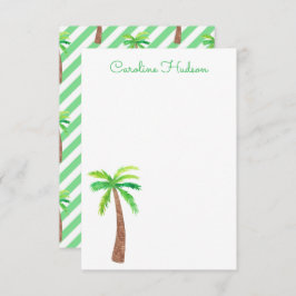 Waterverf groene strepen palmbomen bedankkaart