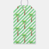 Waterverf groene strepen palmbomen cadeaulabel (Achterkant)