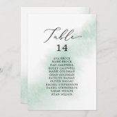 Waterverf Groene Tafel Nummer Zitting Grafiek Kaar (Voorkant / Achterkant)