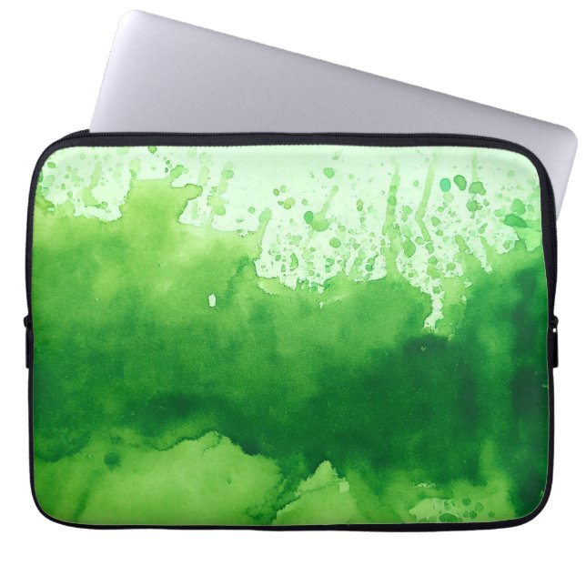 waterverf groene textuur laptop sleev sleeve (Voorkant)