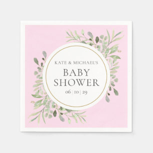 Waterverf Groene Toppers Baby Shower/ Sprinkle Servet