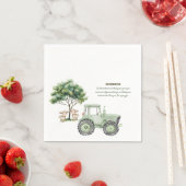 Waterverf Groene Tractor Boerderij Baby shower ser Servet (Insitu)