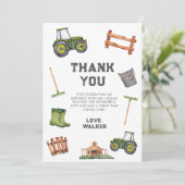 Waterverf Groene Tractor Verjaardag Bedankkaart (Staand voorkant)