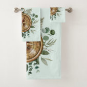 Waterverf Groene Tropische Bladeren Bladerkompas Bad Handdoek (Insitu)