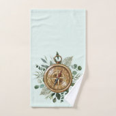 Waterverf Groene Tropische Bladeren Bladerkompas Bad Handdoek (Handdoek)
