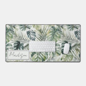 Waterverf groene tropische bosbladeren bureaumat (Keyboard & Muis)