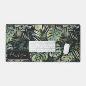 Waterverf groene tropische bosbladeren bureaumat (Keyboard & Muis)
