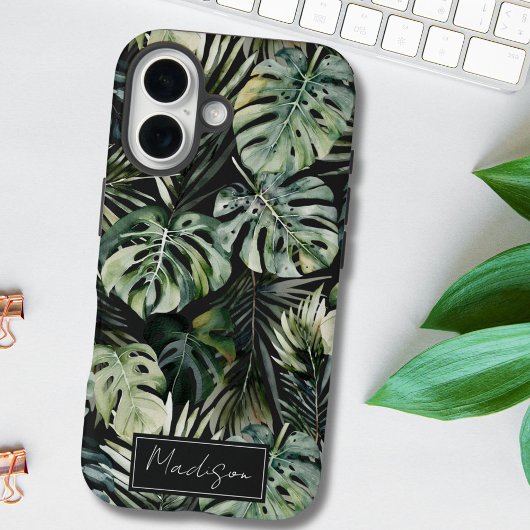 Waterverf groene tropische bosbladeren Case-Mate iPhone case