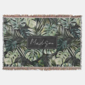 Waterverf groene tropische bosbladeren deken (Voorkant)