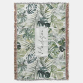 Waterverf groene tropische bosbladeren deken (Voorkant Verticaal)