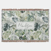 Waterverf groene tropische bosbladeren deken (Voorkant)