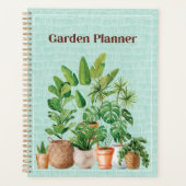 Waterverf groene tropische kamerplant tuin planner (Voorkant)