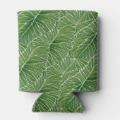 Waterverf Groene Tropische Lagen Patroon Blikjeskoeler (Achterkant)