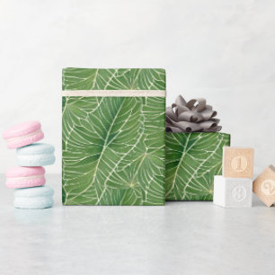 Waterverf Groene Tropische Lagen Patroon Cadeaupapier