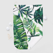 Waterverf Groene Tropische Lagen Patroon Golfhanddoek (Insitu)