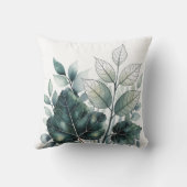 Waterverf Groene Tropische Lagen Patroon Kussen (Achterkant)