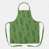 Waterverf Groene Tropische Lagen Patroon Schort (Voorkant)