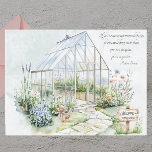 Waterverf Groene Tuin Inspirerende Spreuk Briefkaart