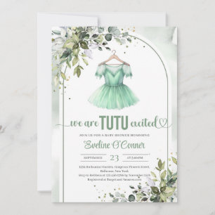 Waterverf Groene Tutu Ballerina Jurk Groen Kaart