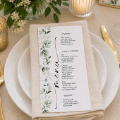 Waterverf Groene Tweekantige Trouwmenu Menu