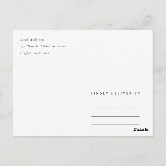 Waterverf groene varen gebladerte dank u bruiloft briefkaart (Achterkant)