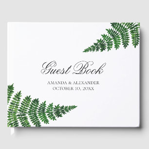 Waterverf groene varen. Woodland bruiloft. botanis Gastenboek