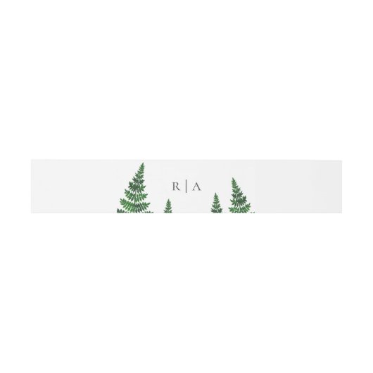 Waterverf groene varen. Woodland bruiloft Uitnodigingen Wikkel (Vlak)