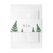 Waterverf groene varen. Woodland bruiloft Uitnodigingen Wikkel (Voorkant Voorbeeld)