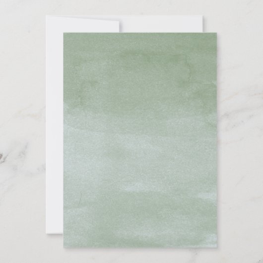 Waterverf Groene vetplanten Zomertuin Bruiloft Kaart (Achterkant)