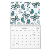 Waterverf Groene Vlinders en Stippen 2026 Kalender (Jan 2027)
