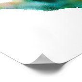 Waterverf groene vogel in poster voor vliegkunst (Hoek)