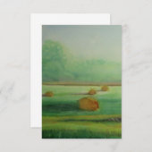 Waterverf Groene weide hooivelden Notitiekaartje (Voorkant / Achterkant)