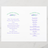 Waterverf groene wijnstok bloemenbruiloft programm (Achterkant)