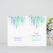 Waterverf groene wijnstok bloemenbruiloft programm (Staand voorkant)