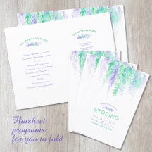 Waterverf groene wijnstok bloemenbruiloft programm