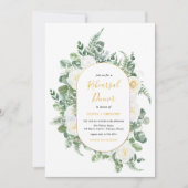 Waterverf Groene Witte Bloemen Huwelijksrepetitie Kaart (Voorkant)