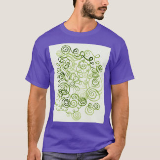 Waterverf groene witte organische lijnen Pa T-shirt