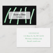 Waterverf Groene Zwarte Minimalistische Visitekaar Visitekaartje (Voorkant / Achterkant)