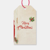 Waterverf Groenen Holly Berries Vrolijk Kerstfeest Cadeaulabel (Achterkant)