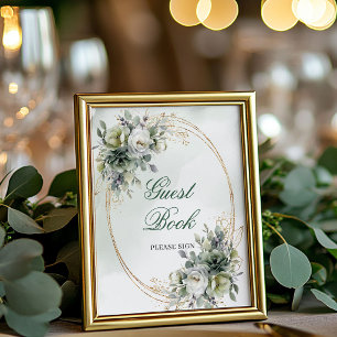 Waterverf Groenery Gouden Gastboek Tafel Sign Poster