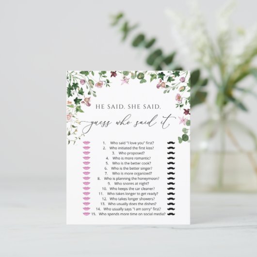 Waterverf groenery Hij zei dat Shower Game (Staand voorkant)